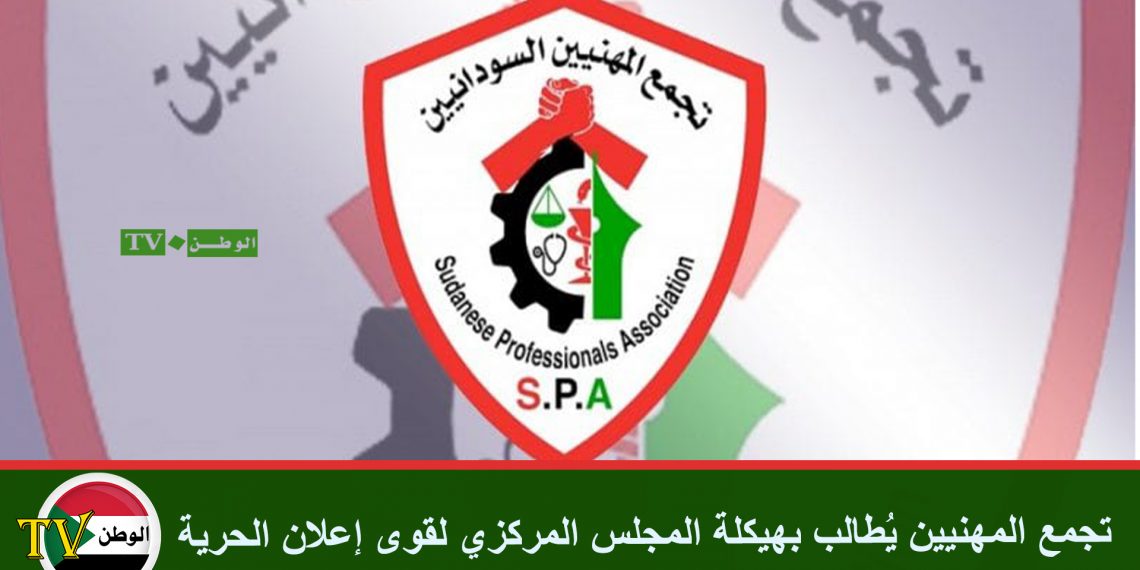 تجمع المهنيين يُطالب بهيكلة المجلس المركزي لقوى إعلان الحرية