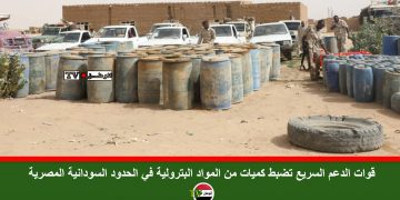 قوات الدعم السريع تضبط كميات من المواد البترولية في الحدود السودانية المصرية