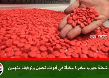 ضبط شحنة حبوب مخدرة مخبأة في أدوات تجميل وتوقيف متهمين