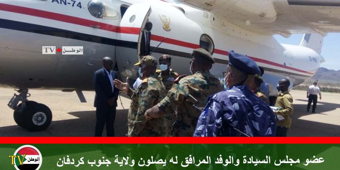 عضو مجلس السيادة والوفد المرافق له يصلون ولاية جنوب كردفان