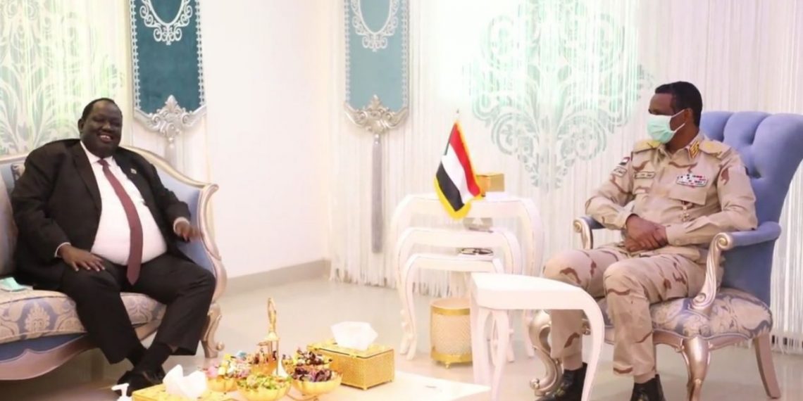 حميدتي يناقش مع الوساطة الجنوبية ترتيبات الإحتفال بالتوقيع النهائي لإحلال السلام في السودان