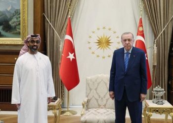 الرئيس أردوغان يستقبل مستشار الأمن القومي لدولة الإمارات العربية المتحدة الشيخ طحنون بن زايد آل نهيان في المجمع الرئاسي بالعاصمة أنقرة.
