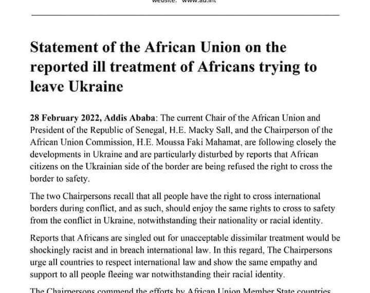 ممارسات صادمةتجاه الأفارقة بالحدود الاوكرانية