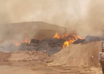 حريق بمحلج محمد يوسف بمارنجان يؤدي لخسائر فادحة