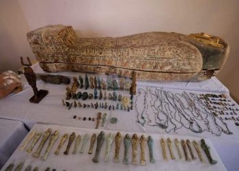 بينها تابوت  القبض على شخص بحوزته 295 قطعة أثرية