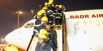 طيران بدر يحتفي بفريق الانقاذ السوداني في الأجواء التركية