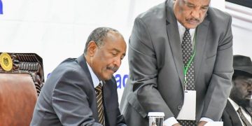 البرهان وسلفاكير  يوقعان على المصفوفة المحدثة لإتفاق جوبا لسلام السودان