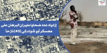 ⭕️ازدياد عدد ضحايا طيران البرهان على معسكر أبو شوك إلى (43) نازحاً
